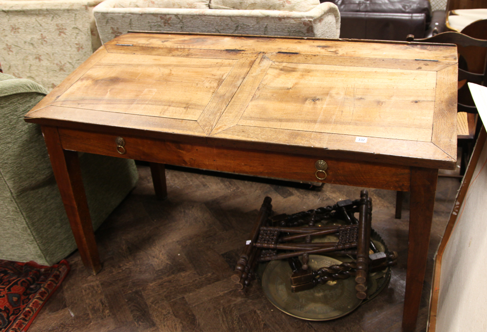 4' 9" mahogany sloping top double school type desk