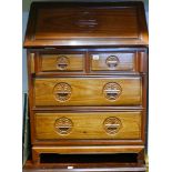 2'6 modern Chinese mahogany bureau with four drawers under