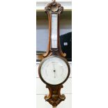 1930's oak cased banjo barometer by Aaronsburg of Liverpool