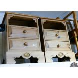 Pair of good quality pine 2 drawer bedside cabinets