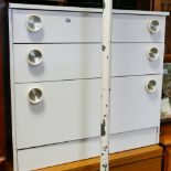 2'6 modern white chest of 3 long drawers