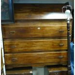 American hardwood bureau with fall flap and 3 deep drawers under