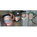 Collection of four Royal Doulton character jugs