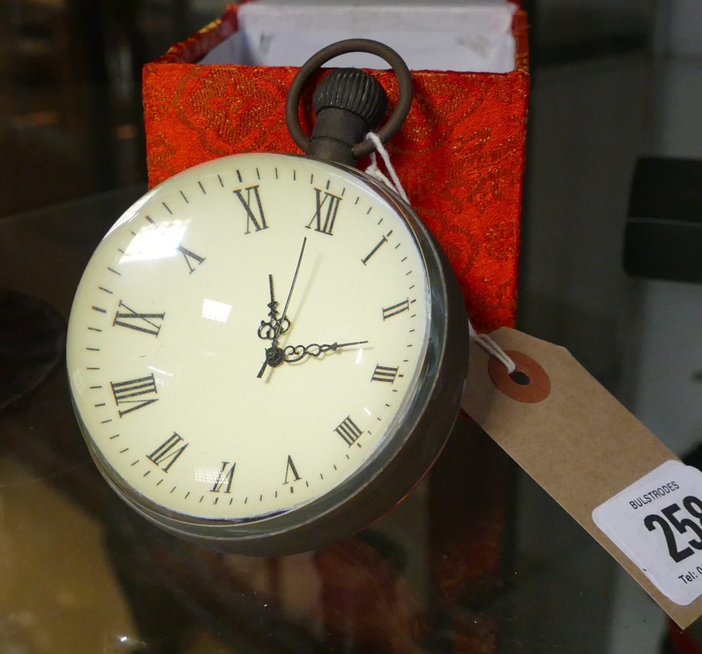 Glass ball table clock