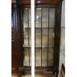 1930s mahogany china cabinet with slightly bowed door