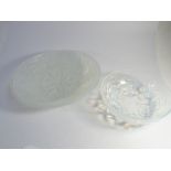 2 late 19th century French vaseline glass bowls, one marked Etling France.