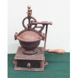 19th century iron coffee grinder