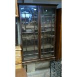 3' Georgian style mahogany glazed 2 door bookcase