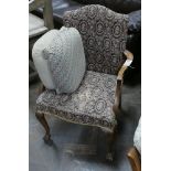 Small tapestry upholstered chair