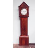 Scottish Regency period 8 day Grandfather clock in mahogany case with brass decoration and striking