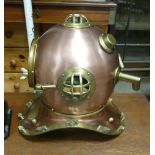 Reproduction brass copper and brass divers helmet