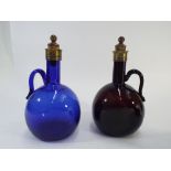 Two 19th century claret jugs with brass stoppers 7.