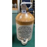 North and Company Oxford ginger beer stoneware flagon with tap - height to top of handle 15"