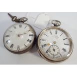 Kay's perfection lever silver cased pocket watch and another silver pocket watch