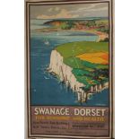 Southern Railway Poster, `Swanage, Dorset - For sunshine and health`, by Leonard Patten,