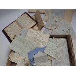 Box full of assorted old correspondence, diaries, postal history,