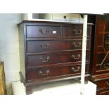 2' 6" reproduction mahogany chest of 3 long and 2 short drawers