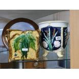 2 decorative Majolica jardinieres