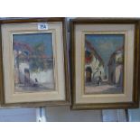 Pair of small framed oil paintings