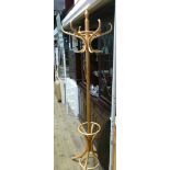 Light beech finished bent wood hat & coat stand