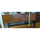 7' G-plan teak long low sideboard fitted cupboards and 4 drawers