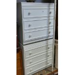 Pair of 2'6" modern white 3 drawer chests