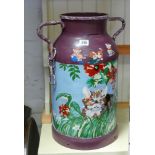 Decorative painted small milk churn