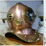 Reproduction brass copper and brass divers helmet