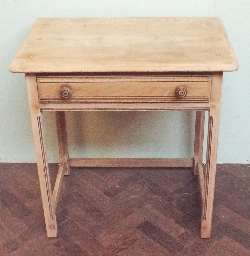 2'6 Ercol stripped oak hall table with fitted drawer