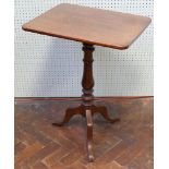 Victorian snap over top rectangular occasional table on tripod base