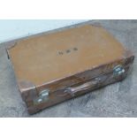 Brown leather suitcase