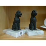 Pair of Scotty Dog ornament and marble book ends