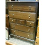 2'6 stag minstrel mahogany tallboy chest of four long and 3 short drawers