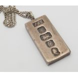 Silver ingot on a chain