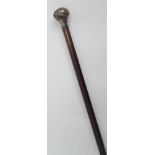 Silver topped swagger stick walking cane