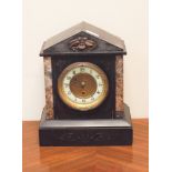 Victorian mantel clock in black marble case