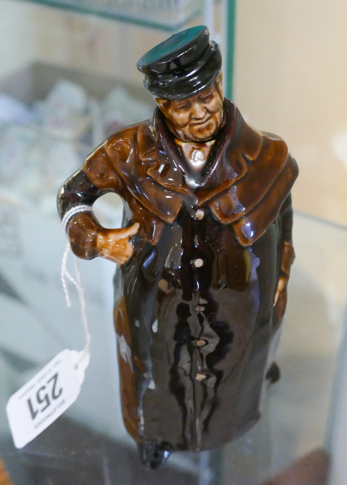 Royal Doulton decanter / figure of a 19th century portly coachman in his brown coat and top hat