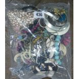 Assorted bag of costume jewellery and beads - ideal for crafters and jewellery makers.