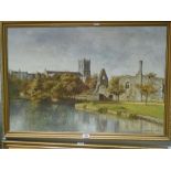 Modern oil painting of Christchurch Priory