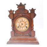 Edwardian striking bracket clock in walnut case