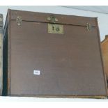 Smaller brown canvas cabin trunk