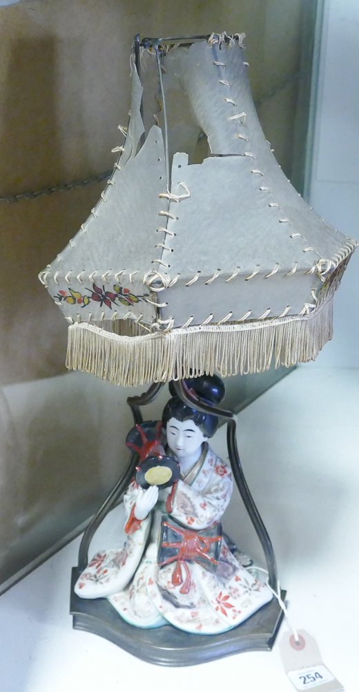 Japanese Geisha girl figure table lamp