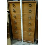 25" teak tallboy chest of 6 drawers