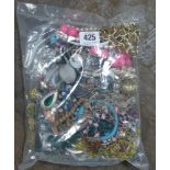 Assorted bag of costume jewellery and beads - ideal for crafters and jewellery makers.