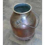 Old heavy copper milk churn (no lid) approx 17" high