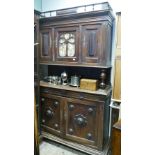 French buffet cabinet with central glazed door and drawer and cupboard under