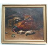 Late 19th century oil on canvas of dead game signed G Duboucher oil on canvas. Framed.