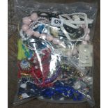 Assorted bag of costume jewellery and beads - ideal for crafters and jewellery makers.