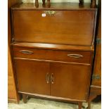 2'6 mahogany bureau with drawer and cupboards under