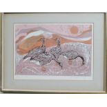 Signed limited edition wood cuts by Robert Greenhalf, Bean Geese Limited Edition 1/20.